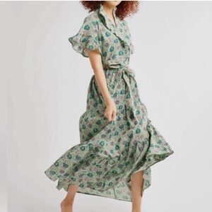 MILLE Victoria Ruffle Front Dress, size Small, 100% cotton